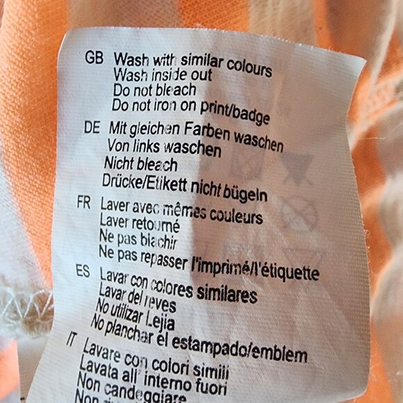 Scotch & Soda Maison Scotch Womens Small / 1 Top Striped Neon Orange Henley - Picture 10 of 11